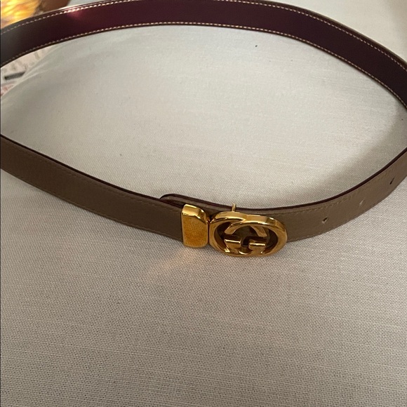 Gucci Accessories - Gucci Tan Leather Belt with Gold GG Buckle